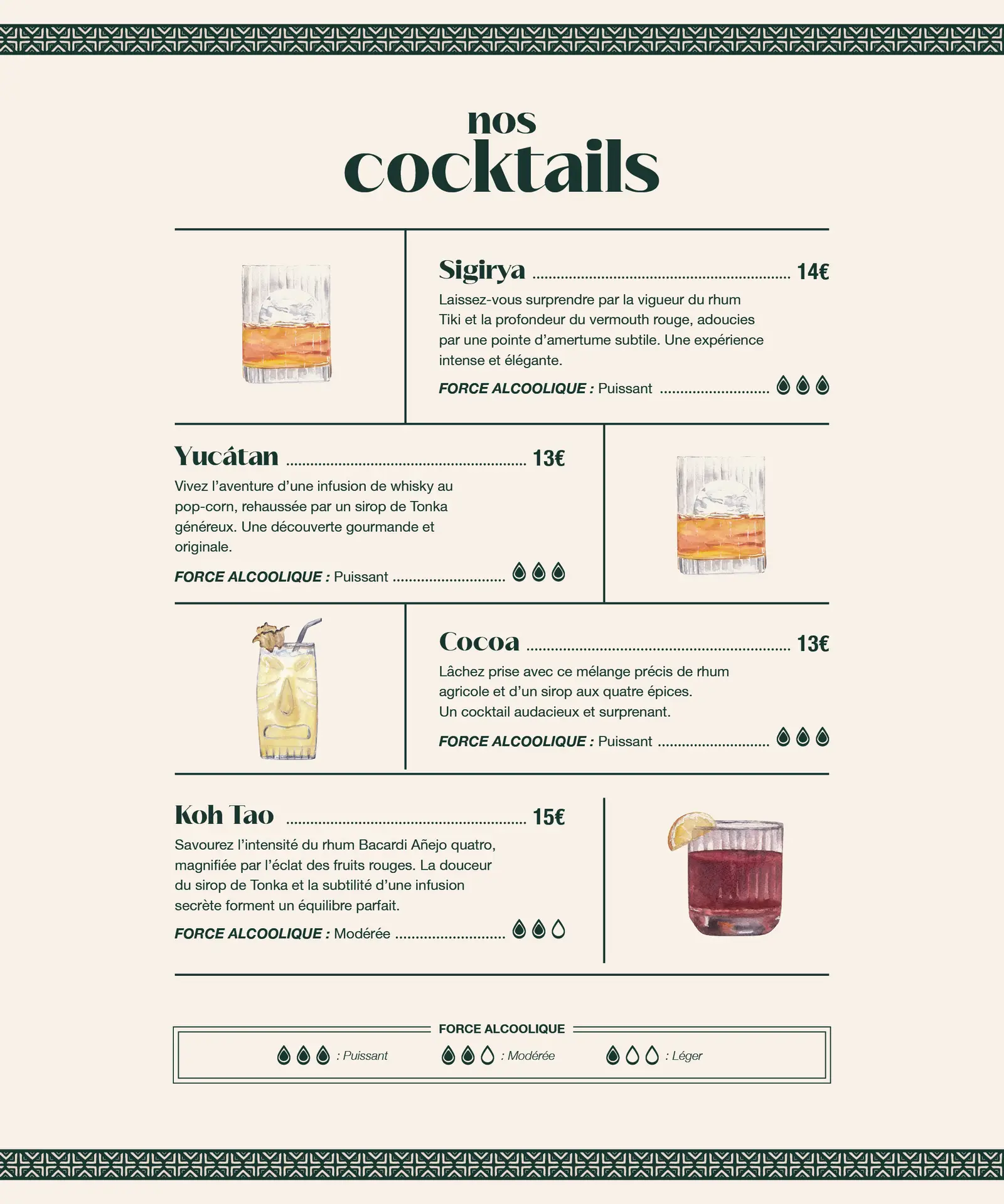 Nos cocktails signatures exotiques proposée par Le Paseo Cocktail Club à La Grande Motte, le lieu incontournable pour soirées festives
